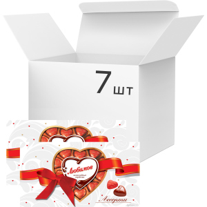 Упаковка цукерок Любимов Серця асорті 225 г х 7 шт (4820075503369)