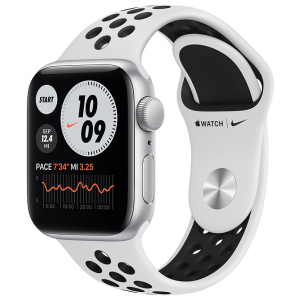 Смарт-часы Apple Watch SE Nike GPS 40mm Silver Aluminium Case with Pure Platinum/Black Nike Sport Band (MYYD2UL/A) ТОП в Черкасах