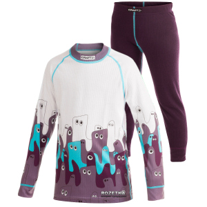 Дитячий комплект термобілизни Craft Active Multi 2-Pack Colourblocking Junior 1901662-134/140-2399 Blackberry/Grape Print (7318571559616) ТОП в Черкасах