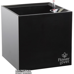 Умный вазон Plastkon Flower Lover Cubico 21 x 21 x 21 см Черный (8595096920506) ТОП в Черкассах