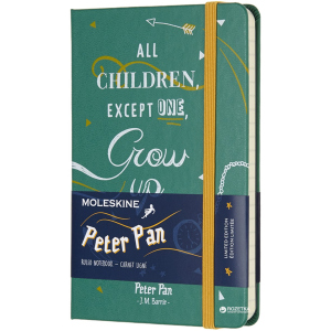 Нотатник Moleskine Peter Pan 9 х 14 см 192 сторінки в лінійку Зелена (8055002855464)