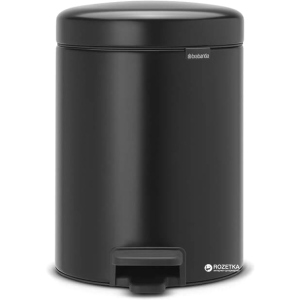 Ведро для мусора Brabantia Pedal Bin 5 л Matt Black (112928) ТОП в Черкассах