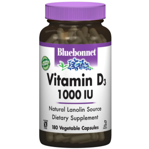 Вітаміни Bluebonnet Nutrition Вітамін D3 1000IU 180 гелевих капсул (743715003132) ТОП в Черкасах