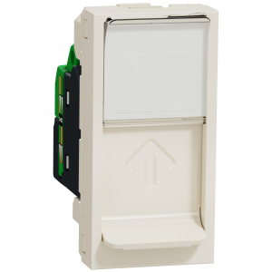 Розетка RJ45 1-модульна Schneider Electric Unica New Studio категорія 6 ​​UTP Бежева (NU341444) в Черкасах