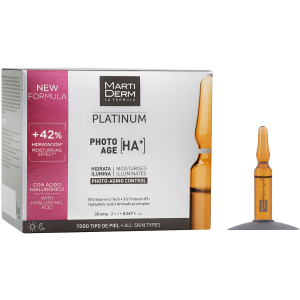 Ампули MartiDerm Platinum Photo-Age Ampollas HA+ 30 шт х 2 мл (8437000435440) краща модель в Черкасах