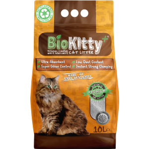 Наповнювач для котячого туалету BioKitty Super Premium White Бентонітовий комкуючий 8.4 кг (10 л)(8680659333531) в Черкасах