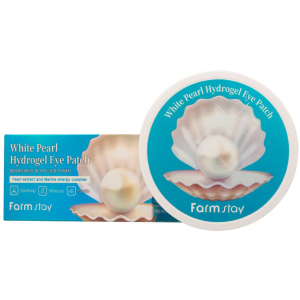 Гідрогелеві патчі для очей FarmStay White Pearl Hydrogel Eye Patch Освітлювальні з перлами 60 шт 90 г (8809460461169) в Черкасах