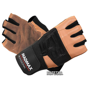 Перчатки для фитнеса MadMax Professional MFG 269 (S) Коричневый (8591325002357) ТОП в Черкассах