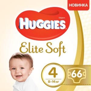 Подгузники Huggies Elite Soft 4 Mega 66 шт. (5029053546339) (5029053545301) ТОП в Черкассах