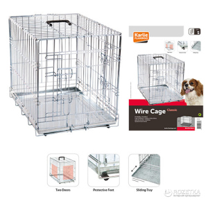 Клітина для собак Karlie Flamingo Wire Cage дводверна Small 63х43х49 см (541524 5006307) надійний