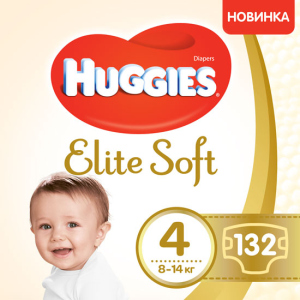 Подгузники Huggies Elite Soft 4 8-14 кг 132 шт (5029054566220) в Черкассах