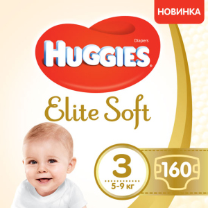 Підгузки Huggies Elite Soft 3 5-9 кг 160 шт (5029054566213) ТОП в Черкасах