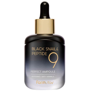 Сироватка для обличчя FarmStay Black Snail &amp; Peptide 9 Perfect Ampoule Омолоджувальна з чорним равликом та пептидами 35 мл (8809639172292) ТОП в Черкасах