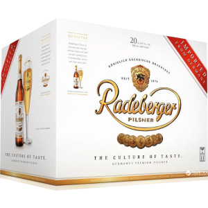 Упаковка пива Radeberger світле фільтроване 4.8% 0.5 л x 20 пляшок (4014388001036) краща модель в Черкасах