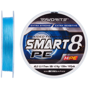 Шнур Favorite Smart PE 8x 150 м # 0.5/0.117 мм 4.1 кг Блакитний (16931070)