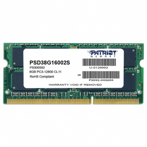 Модуль пам&яті для ноутбука SoDIMM DDR3 8GB 1600 MHz Patriot (PSD38G16002S) ТОП в Черкассах