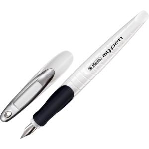 Ручка перьевая для правши Herlitz My.Pen White-Black Синяя Белый корпус (10999738) в Черкассах