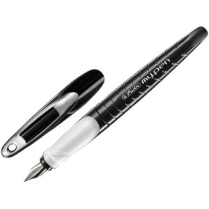 Ручка перова для правши Herlitz My.Pen Black-White Синя Чорний корпус (10999746) в Черкасах
