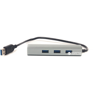 купити Перехідник PowerPlant USB 3.0 3 порти + Gigabit Ethernet (CA910564)