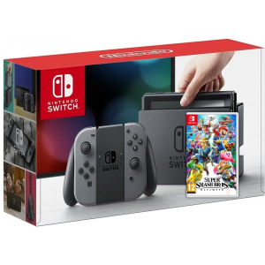 Nintendo Switch Gray + Игра Super Smash Bros. Ultimate (русская версия)