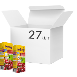 Упаковка соку Беллакт Яблучно-вишневий 200 мл х 27 шт (4814716000731) в Черкасах