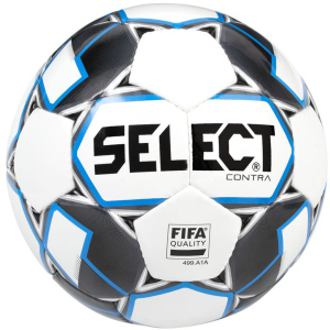 М'яч футбольний Select Contra FIFA (015) №5 White-Blue (5703543200719) в Черкасах