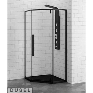 Душова кабіна Dusel DL197 Black Matt 90х90х190 без піддону (TR-50190) в Черкассах