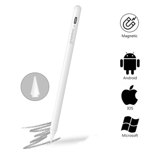 Стілус універсальний Goojodoq Active Magnetic 3 Gen Android iPhone (iPad до 2017) Type-C 1.2mm White краща модель в Черкасах