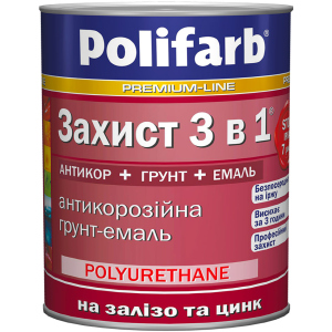 хороша модель Антикорозійний грунт-емаль Polifarb Захист 3в1 2.7 кг Темно-зелений (PB-109003)