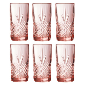 Набір високих склянок Luminarc Зальцбург Pink 6 шт х 380 мл (P9166/1) ТОП в Черкасах