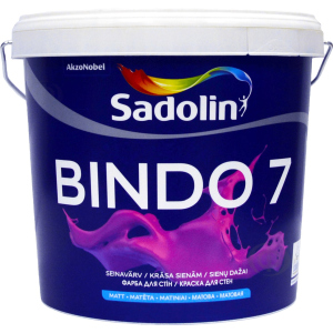 Фарба Sadolin Bindo 7 - матова латексна фарба для стін та стелі, біла, BW, 5 л (5072654) рейтинг