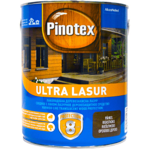 Лазур Pinotex Ultra Lasur - напівматове алкідне просочення для дерева, блакитне, з декоративним ефектом, калюжниця, 3 л (5308987) в Черкасах