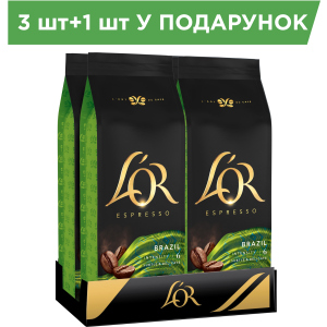 Упаковка кави в зернах L'OR Espresso Brazil 100% Арабіка 500 г х 4 шт (8711000464656) ТОП в Черкасах