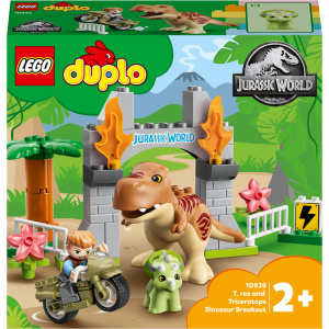 Конструктор LEGO DUPLO Jurassic World Втеча динозаврів: тиранозавр та трицератопс 36 деталей (10939) в Черкасах