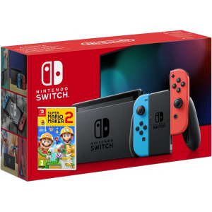 хороша модель Nintendo Switch Neon Blue-Red (Upgraded version) + Гра Super Mario Maker 2 (російська версія)