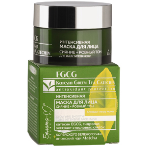 Интенсивная маска для лица Белита-М Egcg Korean Green Tea Catechin Сияние + ровный тон для всех типов кожи 50 г (4813406008534) лучшая модель в Черкассах