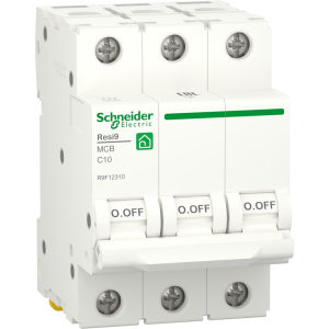 Автоматичний вимикач Schneider Electric RESI9 10 А, 3P, крива, 6кА в Черкасах