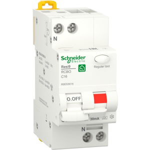 Дифференциальный автоматический выключатель Schneider Electric RESI9 16 А, 30 мА, 1P + N, 6кA, кривая С, тип А ТОП в Черкассах