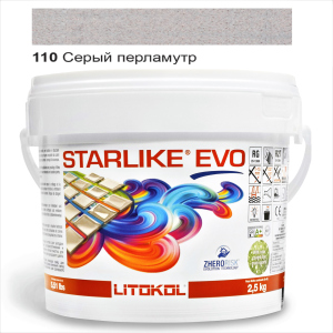 хорошая модель Эпоксидная затирка Litokol Starlike EVO 110 Серый перламутр (серая) 2,5кг