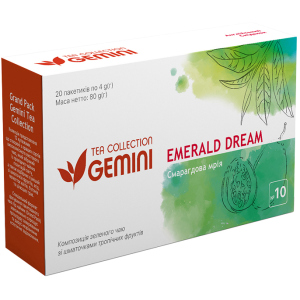 Чай зеленый пакетированный Gemini Tea Collection Grand Pack Изумрудная мечта 4 г х 20 пакетиков (4820156430904)