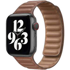 Ремінець Promate Maglet-44 для Apple Watch 42-44 мм 1/2/3/4/5/6/SE Brown (maglet-44.brown) ТОП в Черкасах