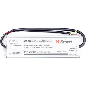 Блок питания HiSmart 24V 10A 240W PFC IP67 (NPF-240-24) ТОП в Черкассах