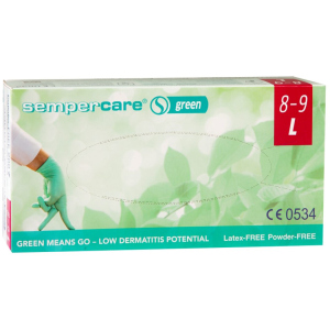 Перчатки медицинские смотровые нитриловые Igar Sempercare Green нестерильные неопудреные L 200 шт (9001570534873) в Черкассах