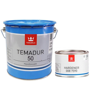 купить Эмаль полиуретановая TIKKURILA TEMADUR 50 износостойкая, TСL-транспарентная, 2,25 + 0,45л