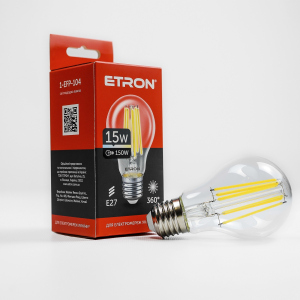 LED лампа ETRON Filament 1-EFP-104 A60 15W 4200K E27 ТОП в Черкасах