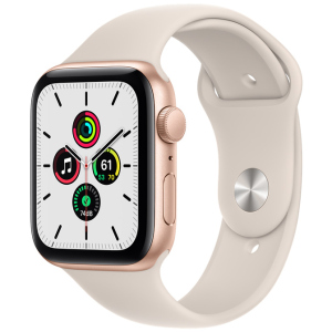 Смарт-часы Apple Watch SE GPS 44mm Gold Aluminium Case with Starlight Sport Band (MKQ53UL/A) краща модель в Черкасах