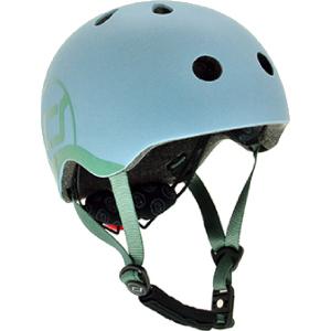Захисний дитячий шолом Scoot and Ride з ліхтариком 45-51 см Сіро-синій (XXS/XS) (SR-181206-STEEL) надійний