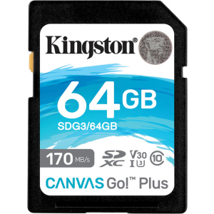 Kingston SDXC 64GB Canvas Go! Plus Class 10 UHS-I U3 V30 (SDG3/64GB) лучшая модель в Черкассах