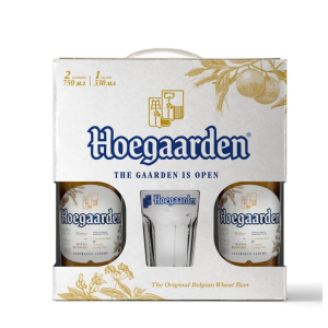 Подарункова упаковка пива HoeGaarden Witbier світле нефільтроване 4.7% 0.75 л + Склянка 0.3 л (5410228158431) в Черкасах