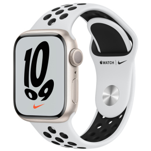 Смарт-годинник Apple Watch Series 7 Nike GPS 41mm Starlight Aluminium Case with Pure Platinum/Black Nike Sport Band (MKN33UL/A) надійний
